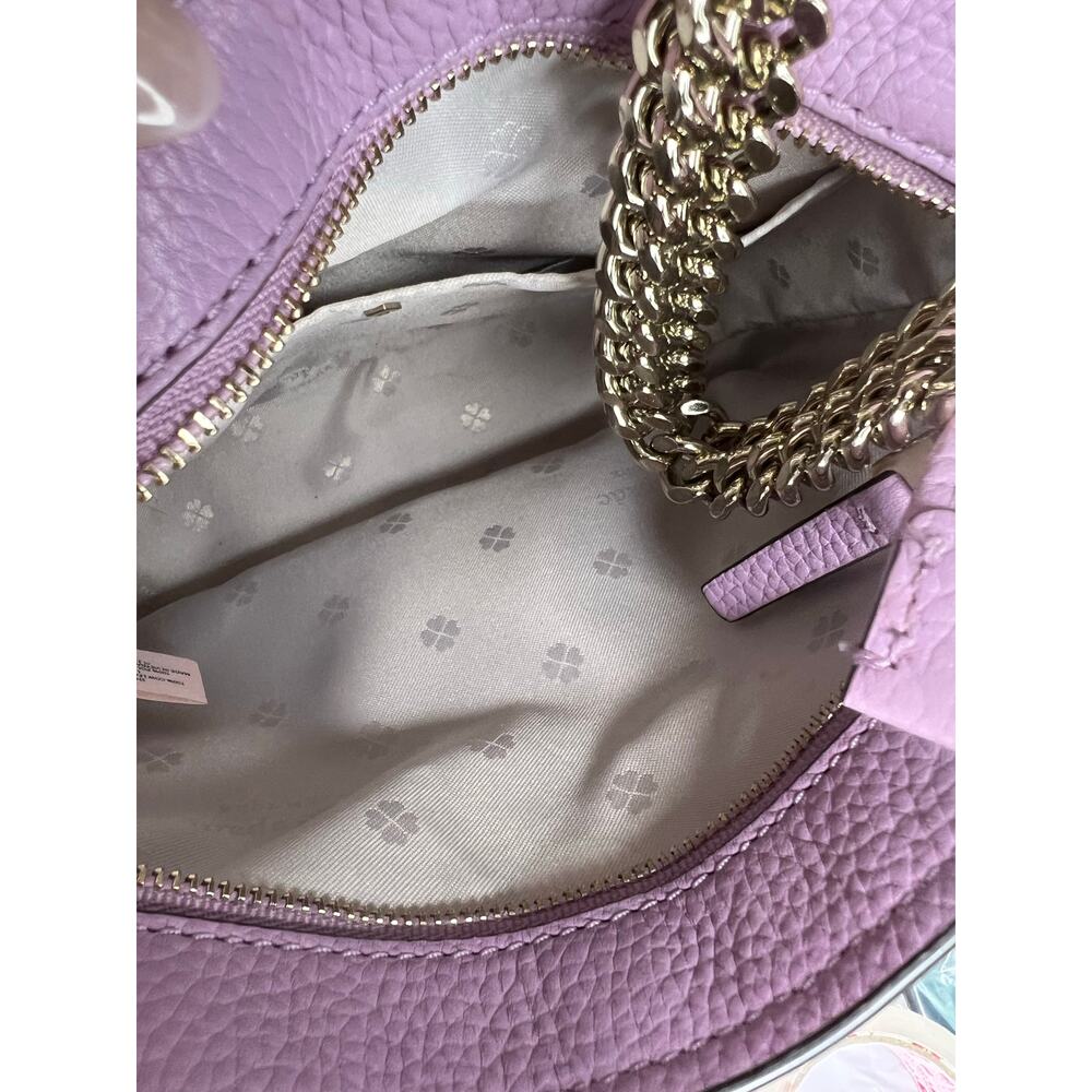 Kate Spade Polly Small Convertible Crossbody Bag Orchid Purple Pebbled Leather - Picture 11 of 12